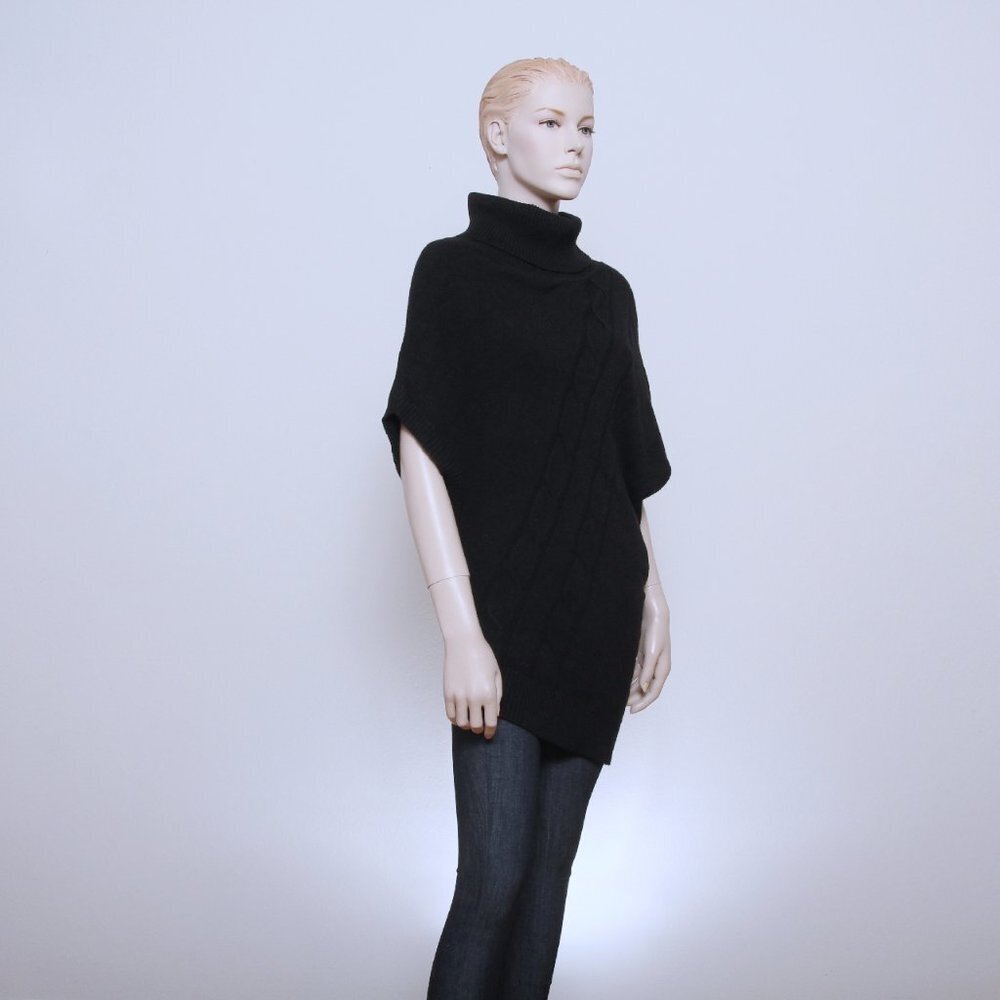 Vertigo Asymmetrical Cowl Neck Sweater‎ Black Women Size M